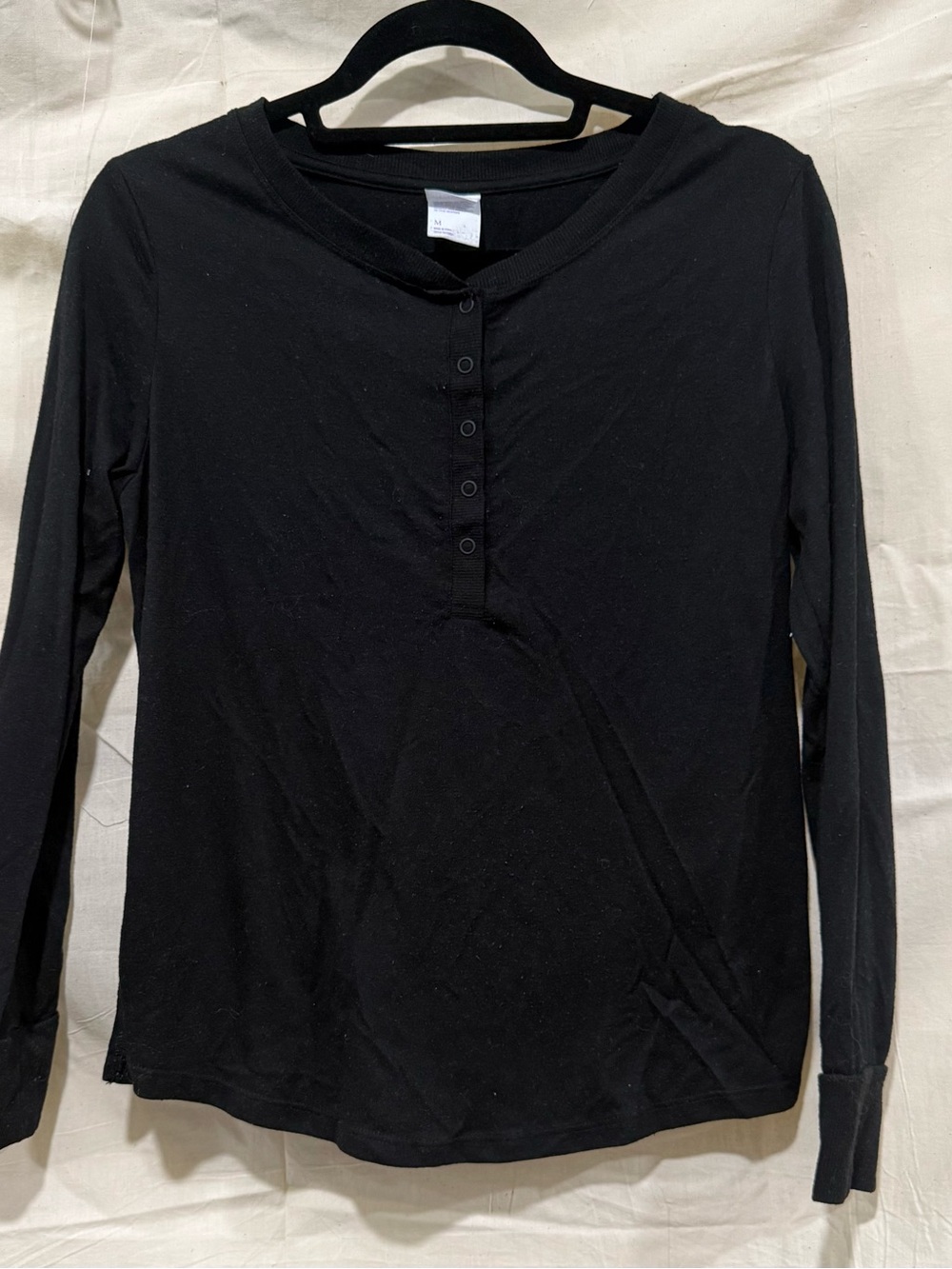 stars above Black Long-Sleeve Henley Top